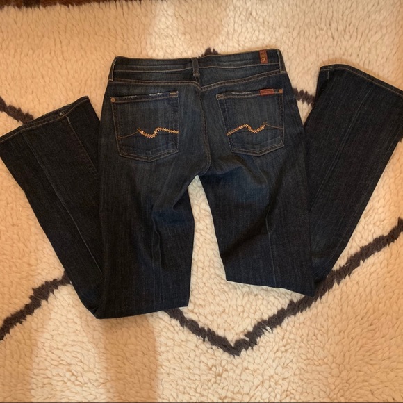 7 For All Mankind Flare blue jeans size 27 like New - Picture 10 of 16